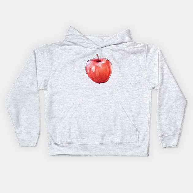 Apple Pastel Art Kids Hoodie by Pastel Craft